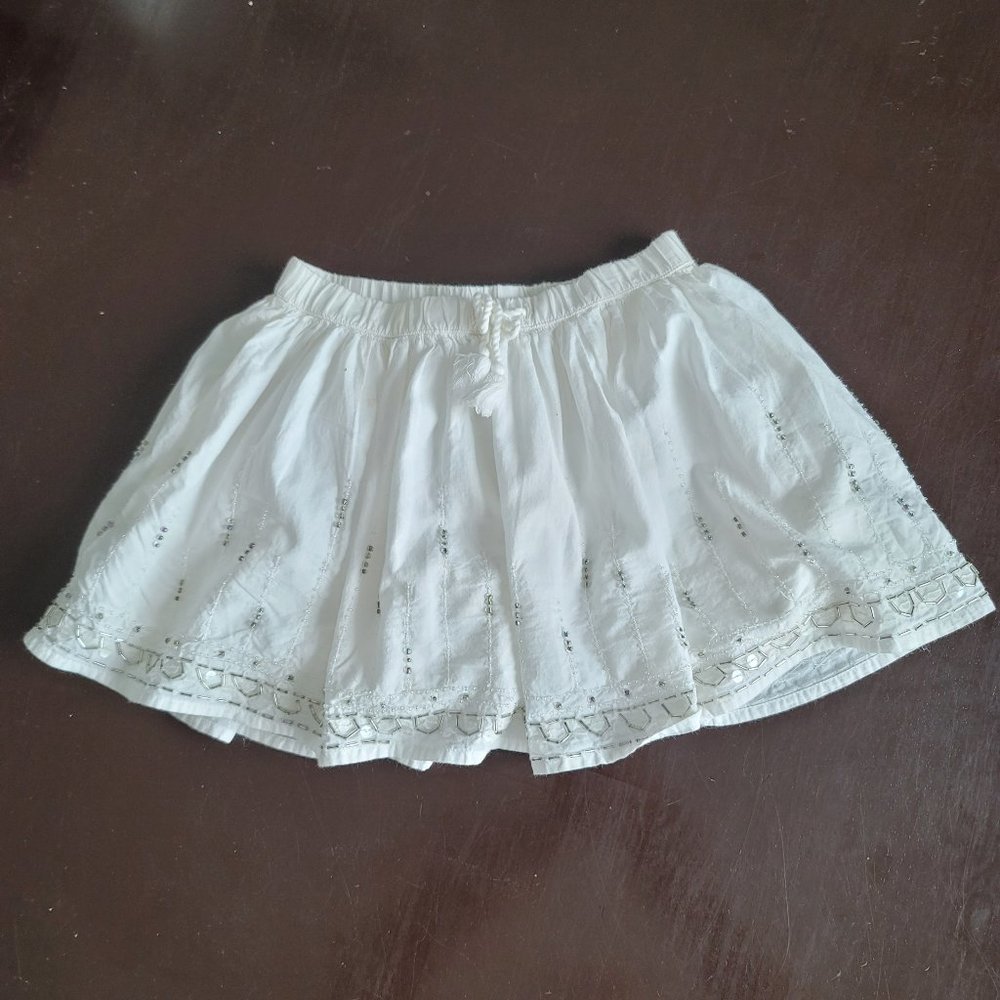 Gap Kids white embroidered/beaded skirt